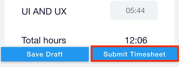 Submit the timesheet by clicking submit button