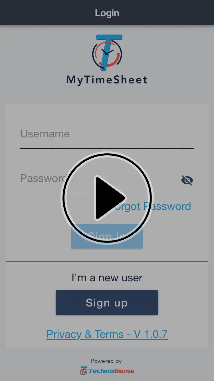 GIF demonstrating the signup process: Entering username, email, and password into signup form fields. Clicking the 'Sign Up' button. Entering company name into the form field.